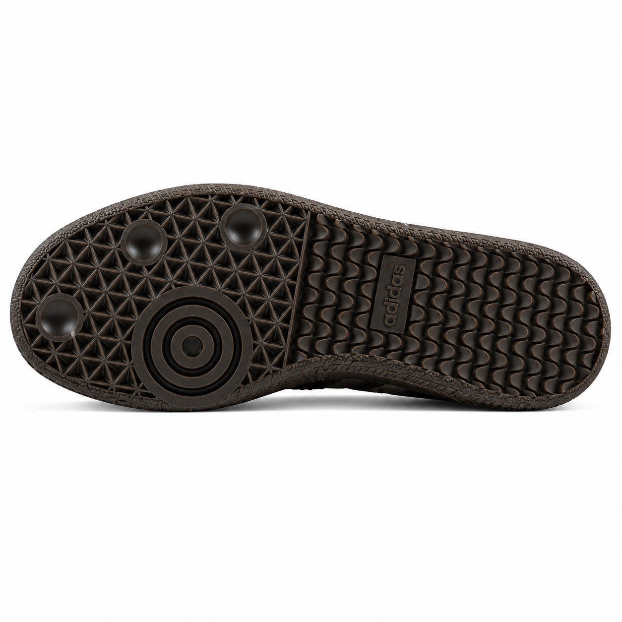 Adidas Samba OG crema leopardo suela inferior goma marrón oscuro