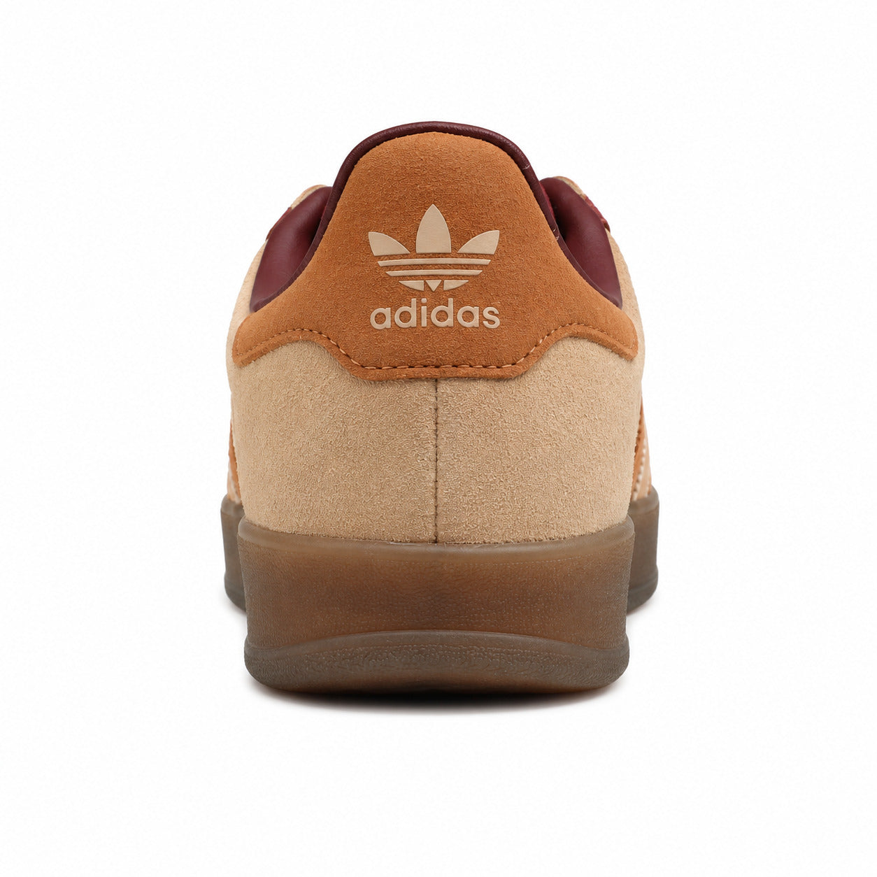 Adidas Gazelle Bold ante beige naranja burdeos detalle talón