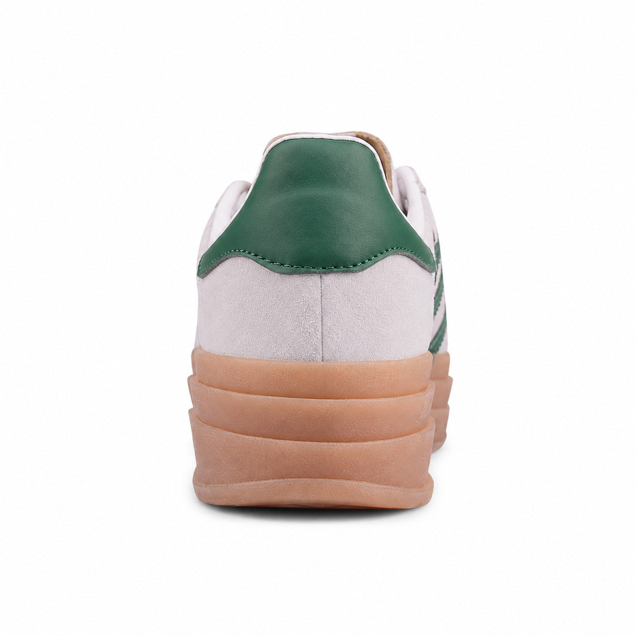 Adidas Gazelle Bold ante crema detalle talón verde plataforma gum