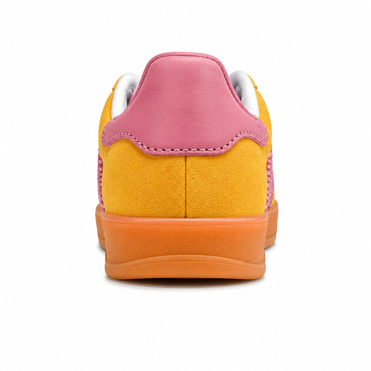 Adidas Gazelle Indoor amarillo rosa suela naranja detalle suela