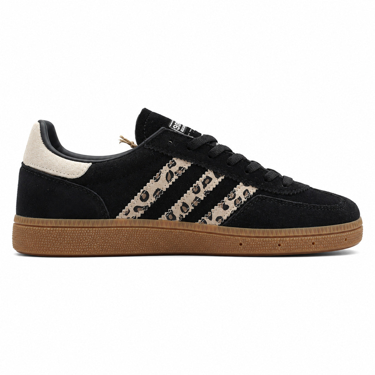 Adidas Handball Spezial ante negro rayas leopardo vista lateral izquierda