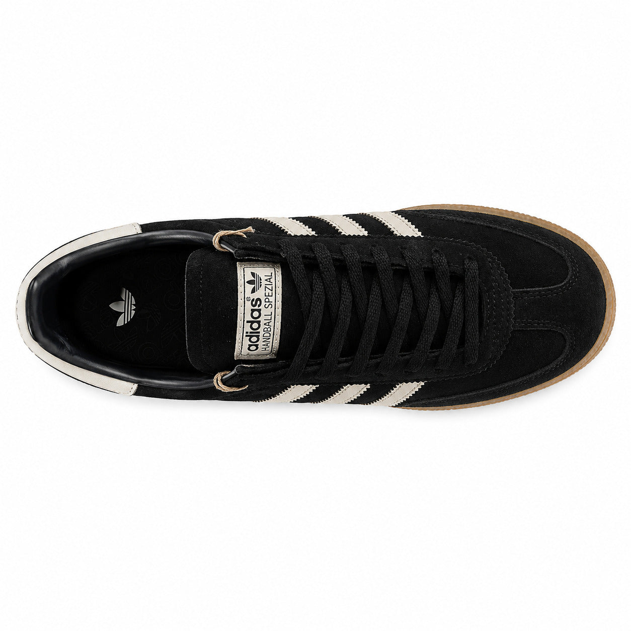 Adidas Handball Spezial ante negro animal print vista superior cordones