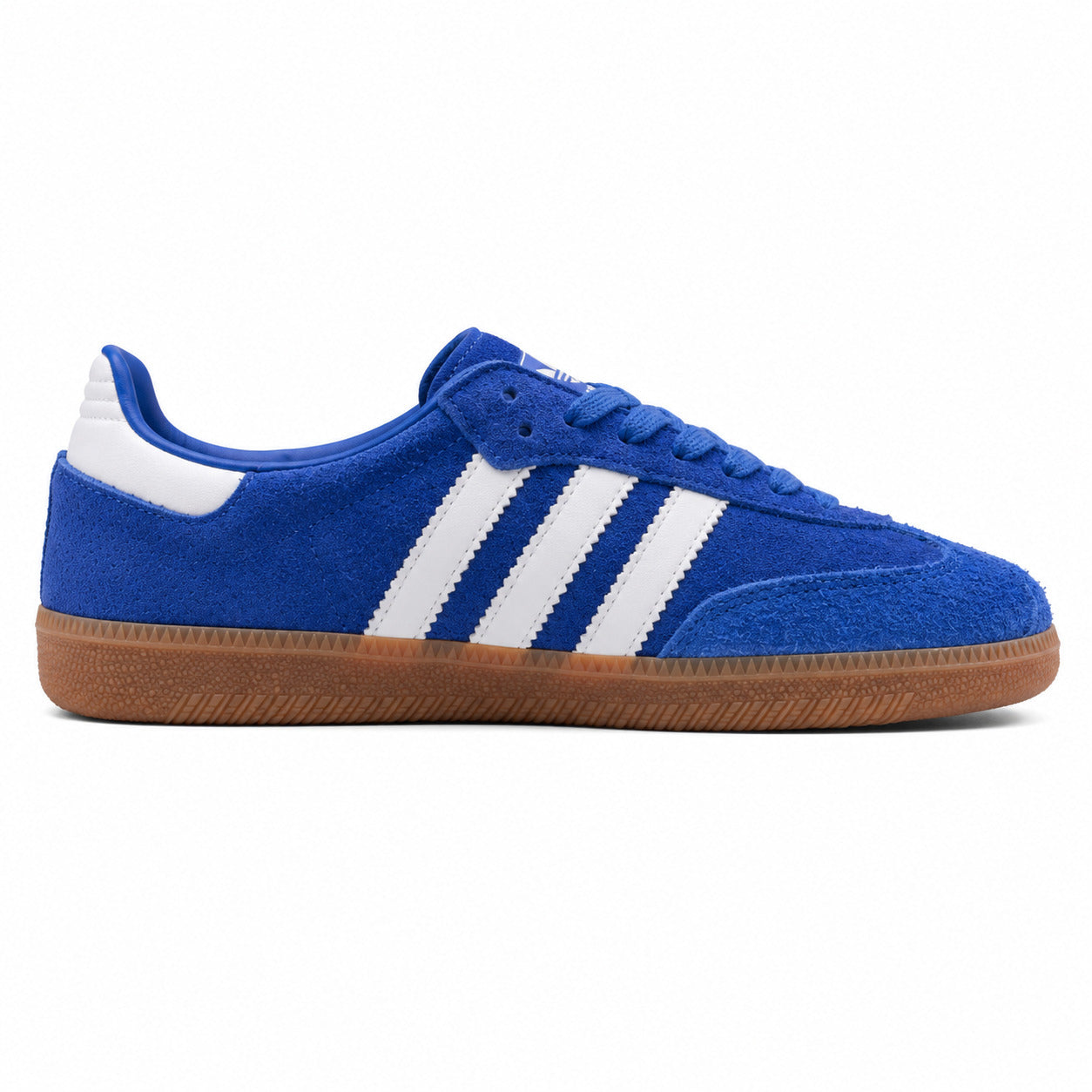 Adidas Samba OG azul blanco ante suela goma lateral derecho