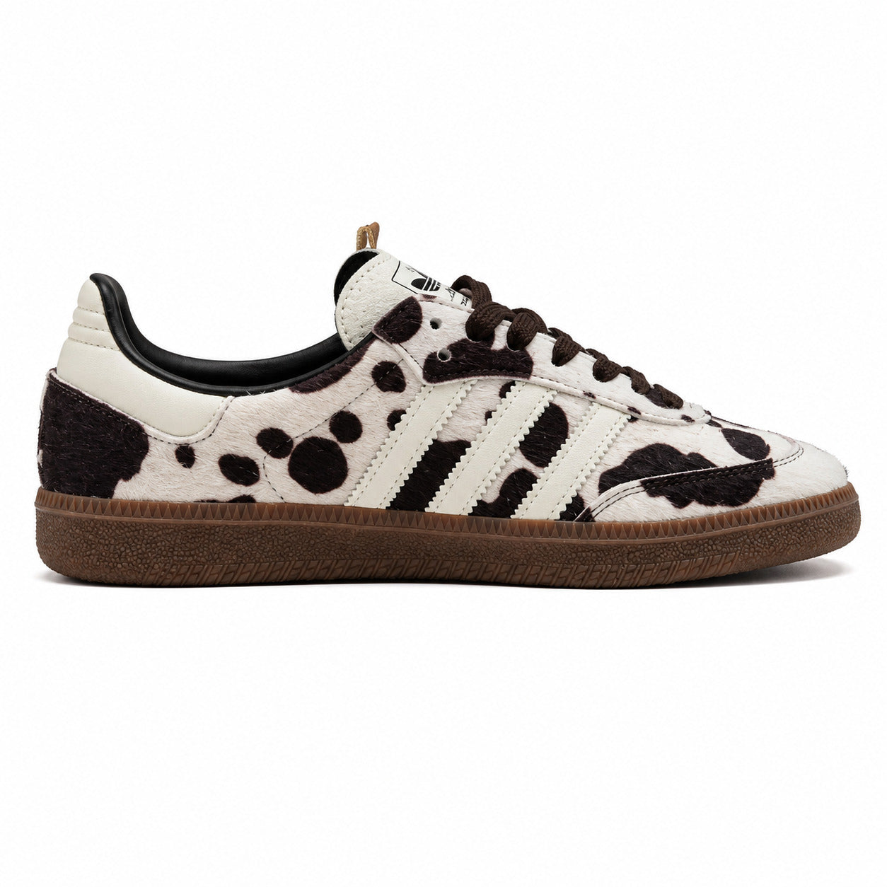 Adidas Samba OG pelo potro estampado vaca blanco lateral derecho