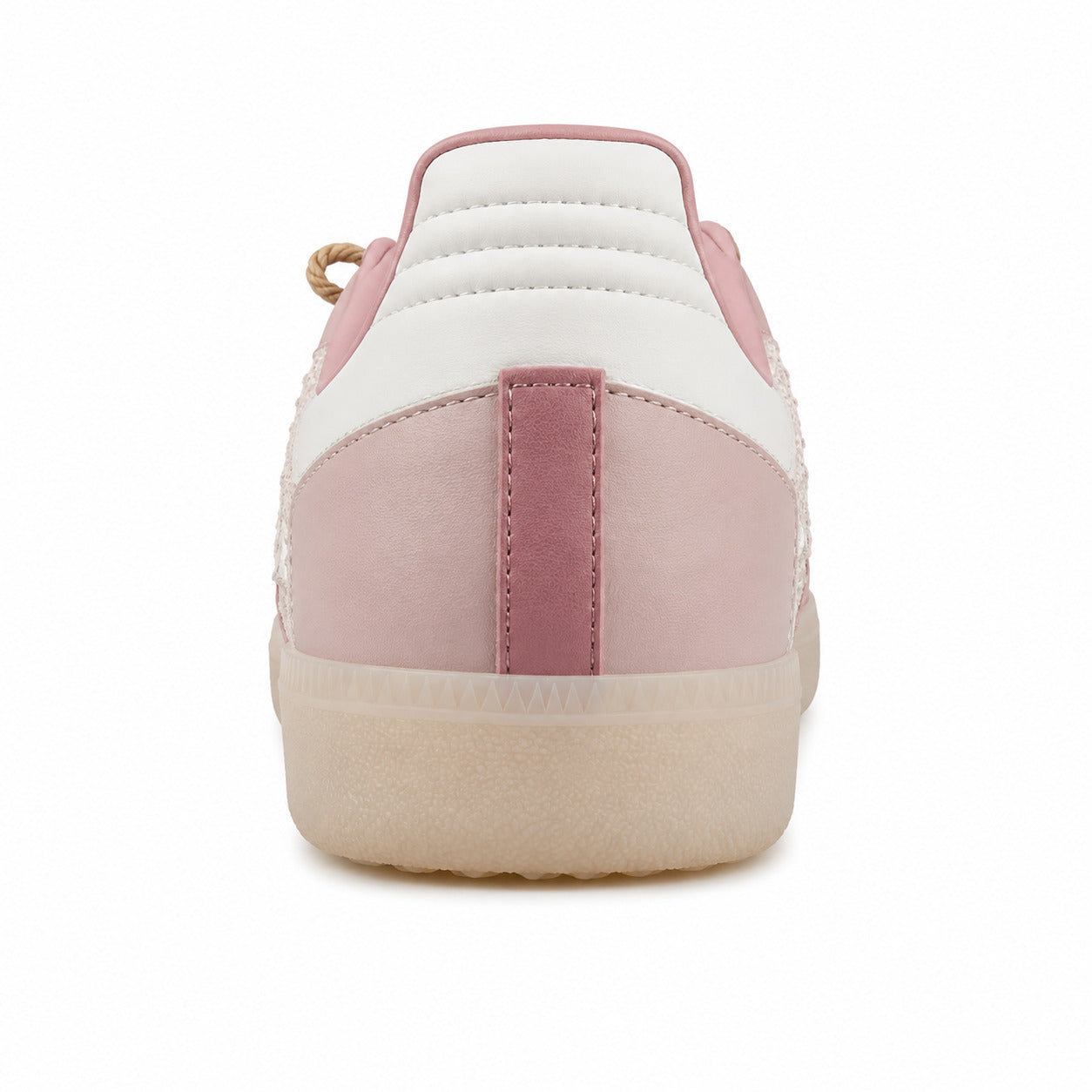 Adidas Samba OG rosa palo detalle talón blanco suela crema