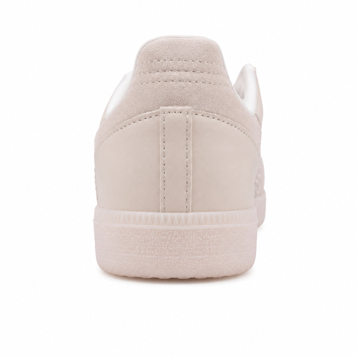 Adidas Samba Vegan crema detalle talón blanco suela blanca rosada