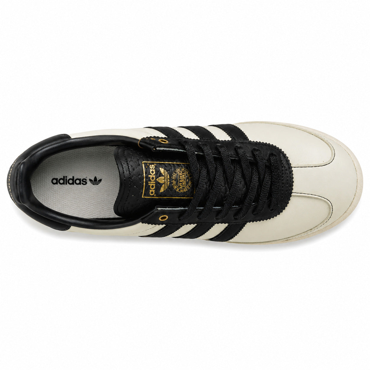 Adidas SL 72 RS crema negro cordones negros medallón dorado vista superior