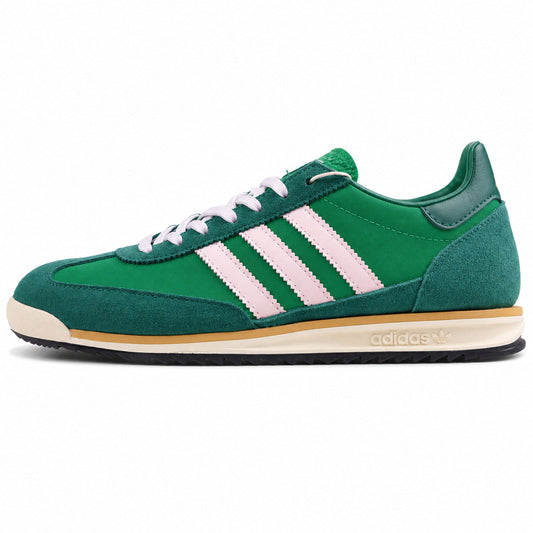 Adidas SL 72 verde esmeralda ante teal bandas blancas suela negra perfil izquierdo