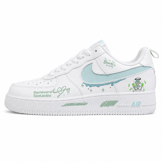 Nike Air Force 1 07 Squidward Tentacles blanco verde menta lateral izquierda