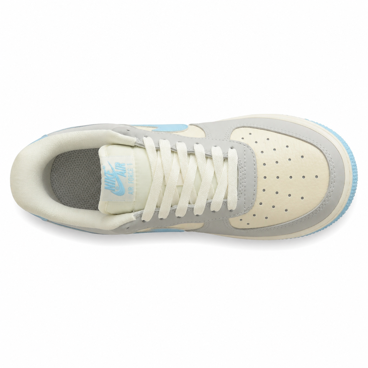 Nike Air Force 1 Low Nezha beige azul cielo vista superior