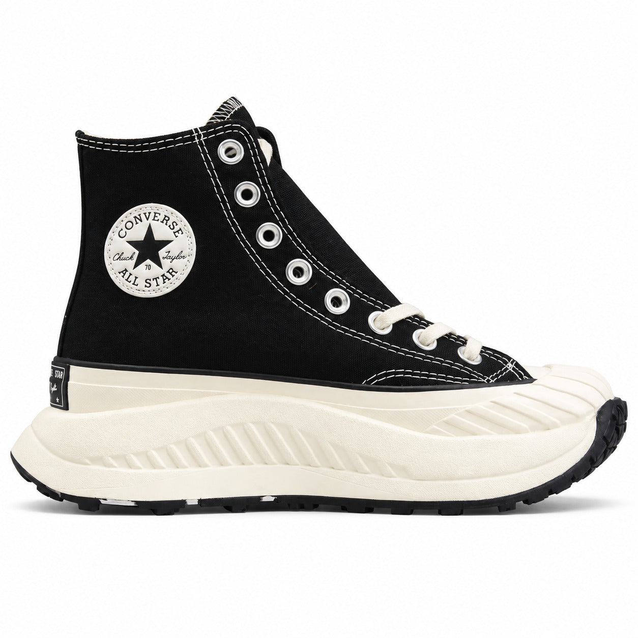 Converse Chuck 70 AT-CX Hi negro crudo lateral derecha logo