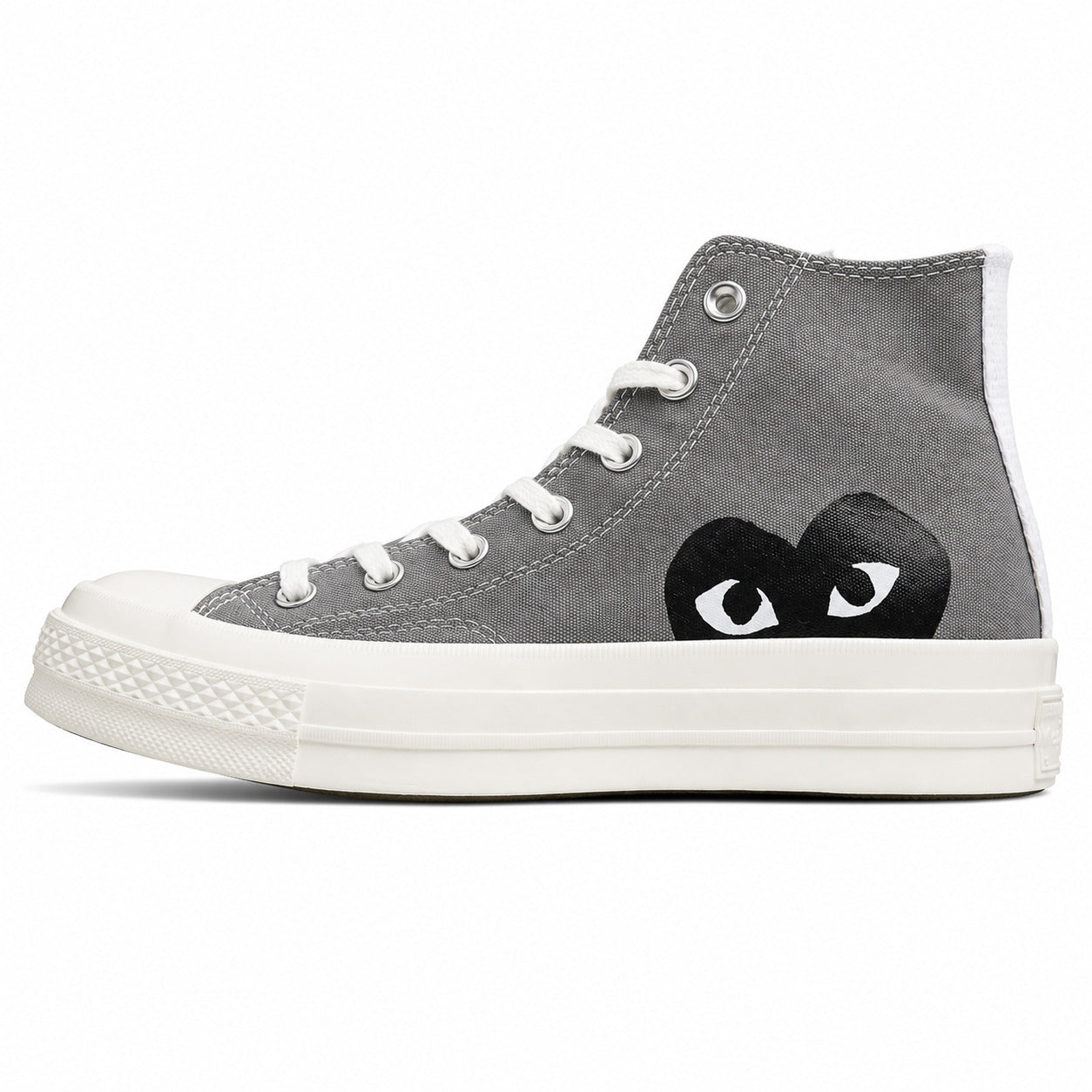 Converse CTAS 70 Hi Platform x Comme des Garçons Play gris negro lateral izquierda