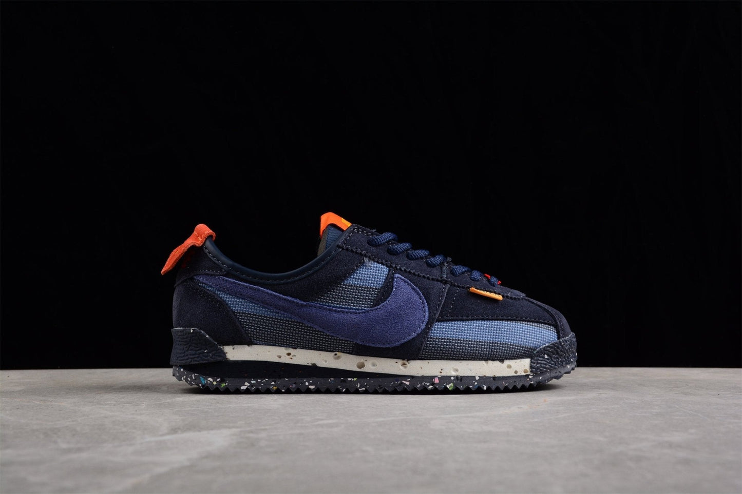 Essenza Rosa Cortez x Union LA Navy / Orange | sapatilhas Sole Rua