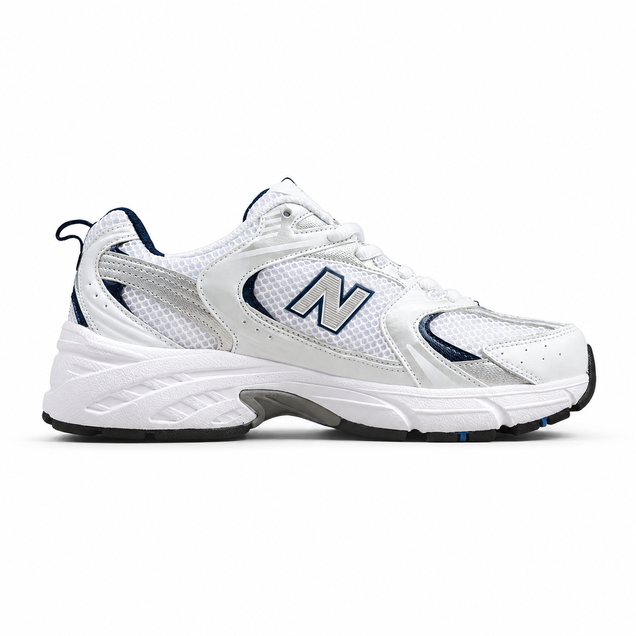 NB 530 Blanco / Azul marino