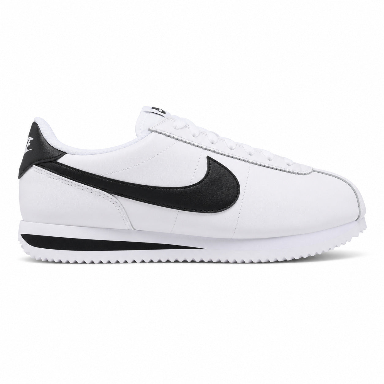 Nike Cortez blanco negro lateral derecha