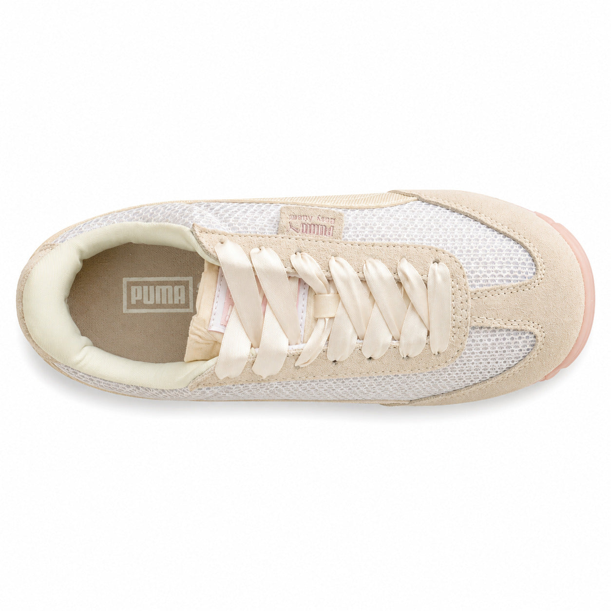 Puma Easy Rider Vintage blanco crema malla cordones satén superior