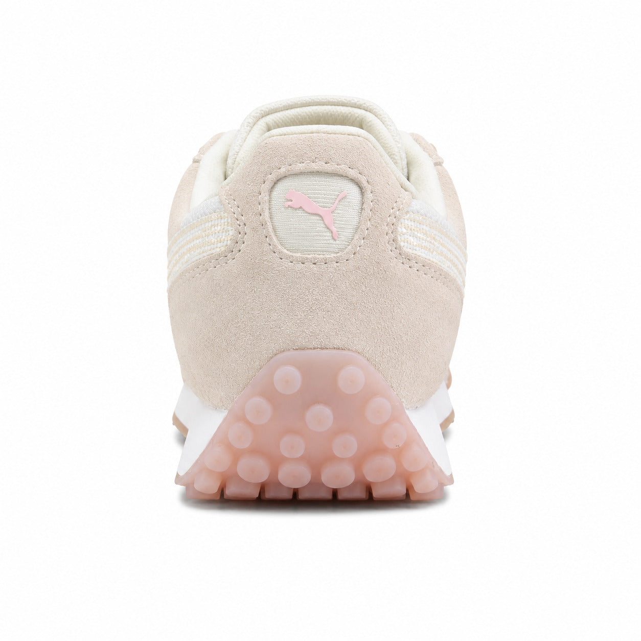 Puma Easy Rider Vintage blanco crema malla detalle talón rosa